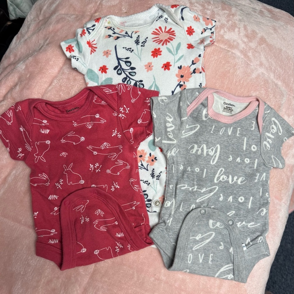 Newborn lot of 3 onesies